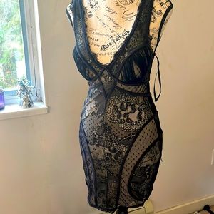 Black lace Bebe dress small